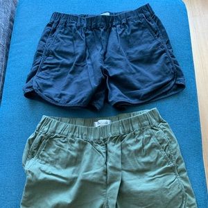 Madewell Pull On Shorts 2 Pairs Black Green